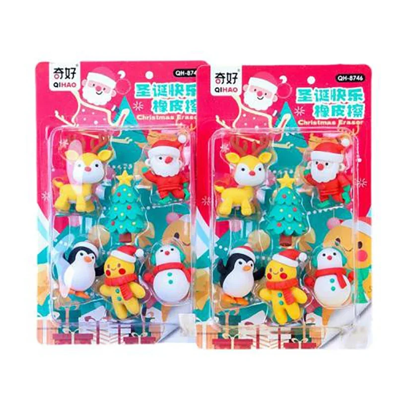 1 Pcs Christmas Assembled Eraser Cute Decoration  Primary School Student Cartoon