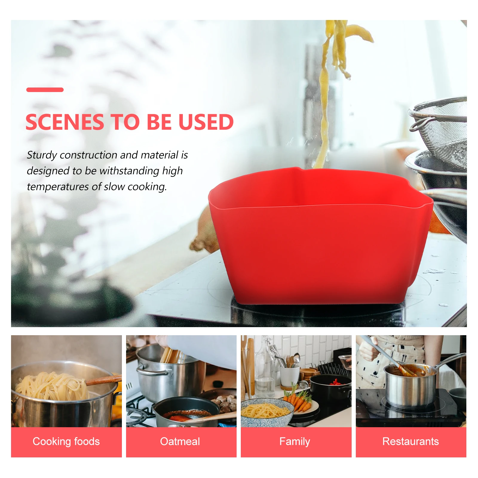 

Leak-proof Cooker Liner Silicone Lining Partition Reusable Insert Flexible Slow