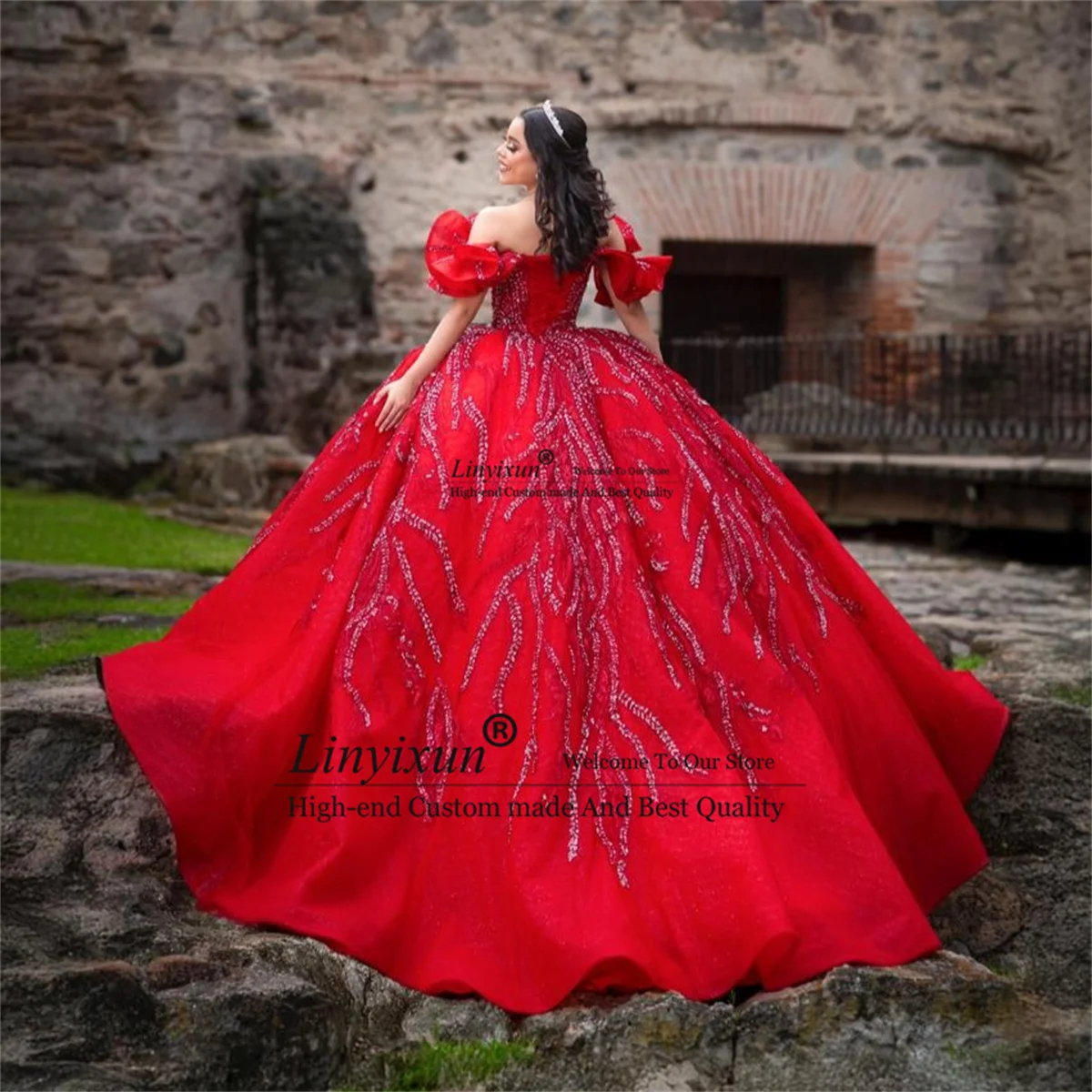 멕시코 오프숄더 퀸세아녜라 드레스 볼 가운 프린세스 스팽글 비딩 코르셋 스위트 16 드레스 맞춤형 베스티도스 데 15 아뇨스