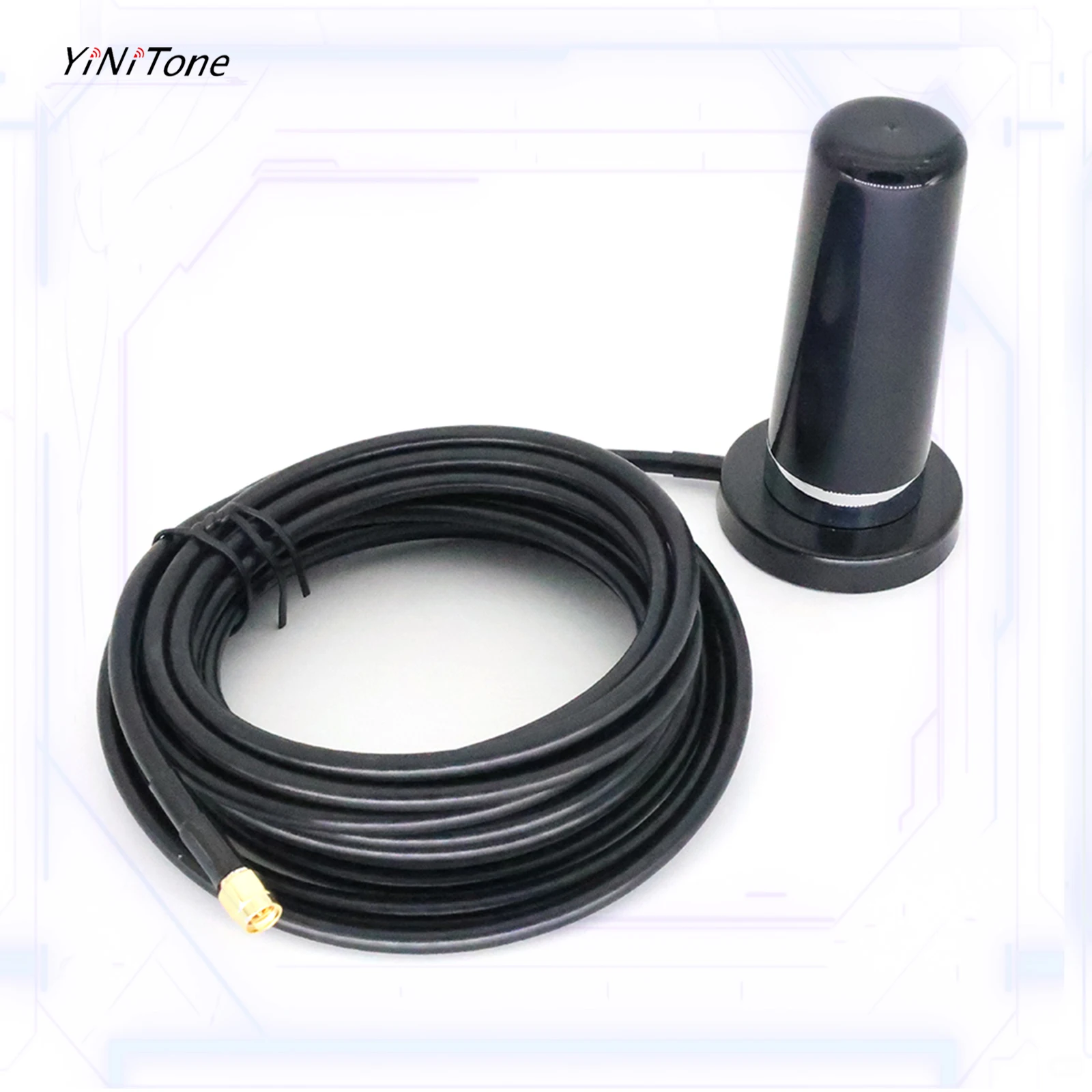 

4G LTE Outdoor Small steel gun 700-2700MHZ Antenna with 5.5CM Strong Magnetic Base Large Sucker 5M SMA-Male Extension Cable kit