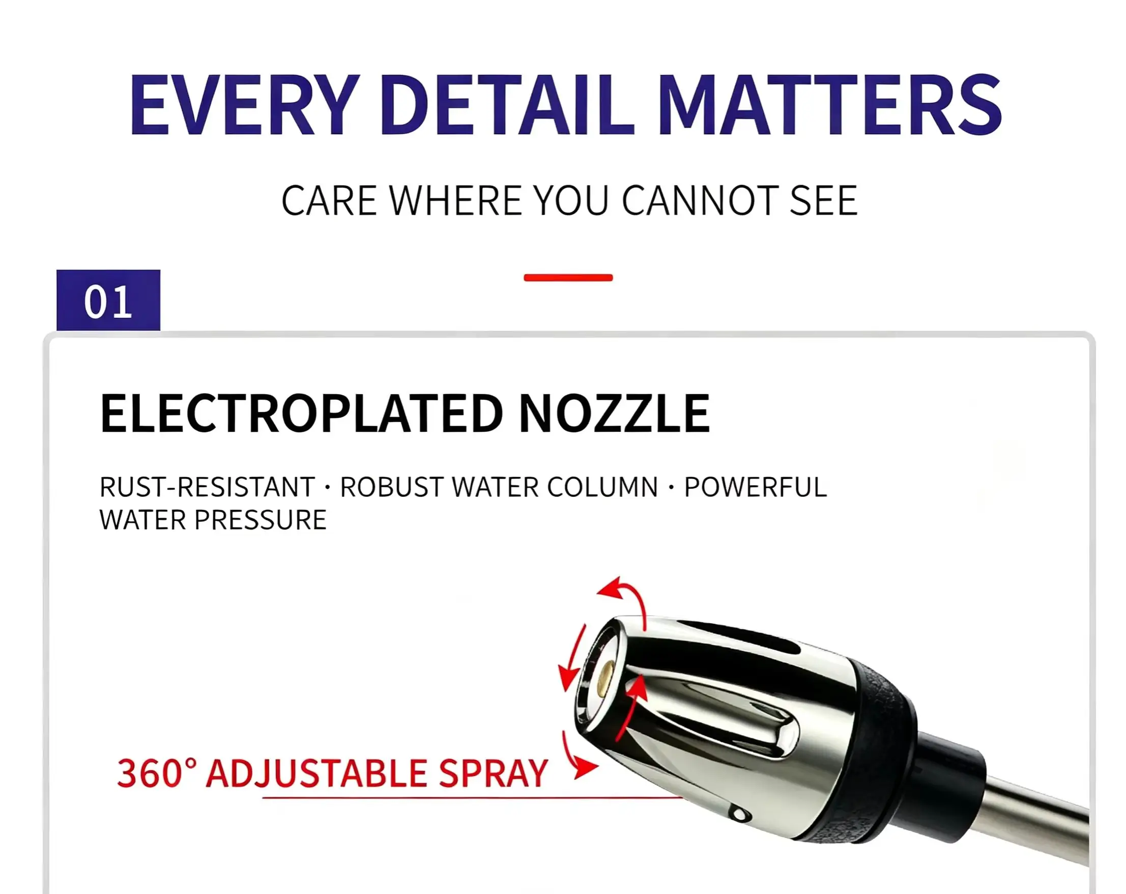 HTMCK Household Garden Water Gun Hose Nozzle Long Rod Watering Irrigation Spray Guns High-pressure Foam Kettle Car Washing Gun view 3