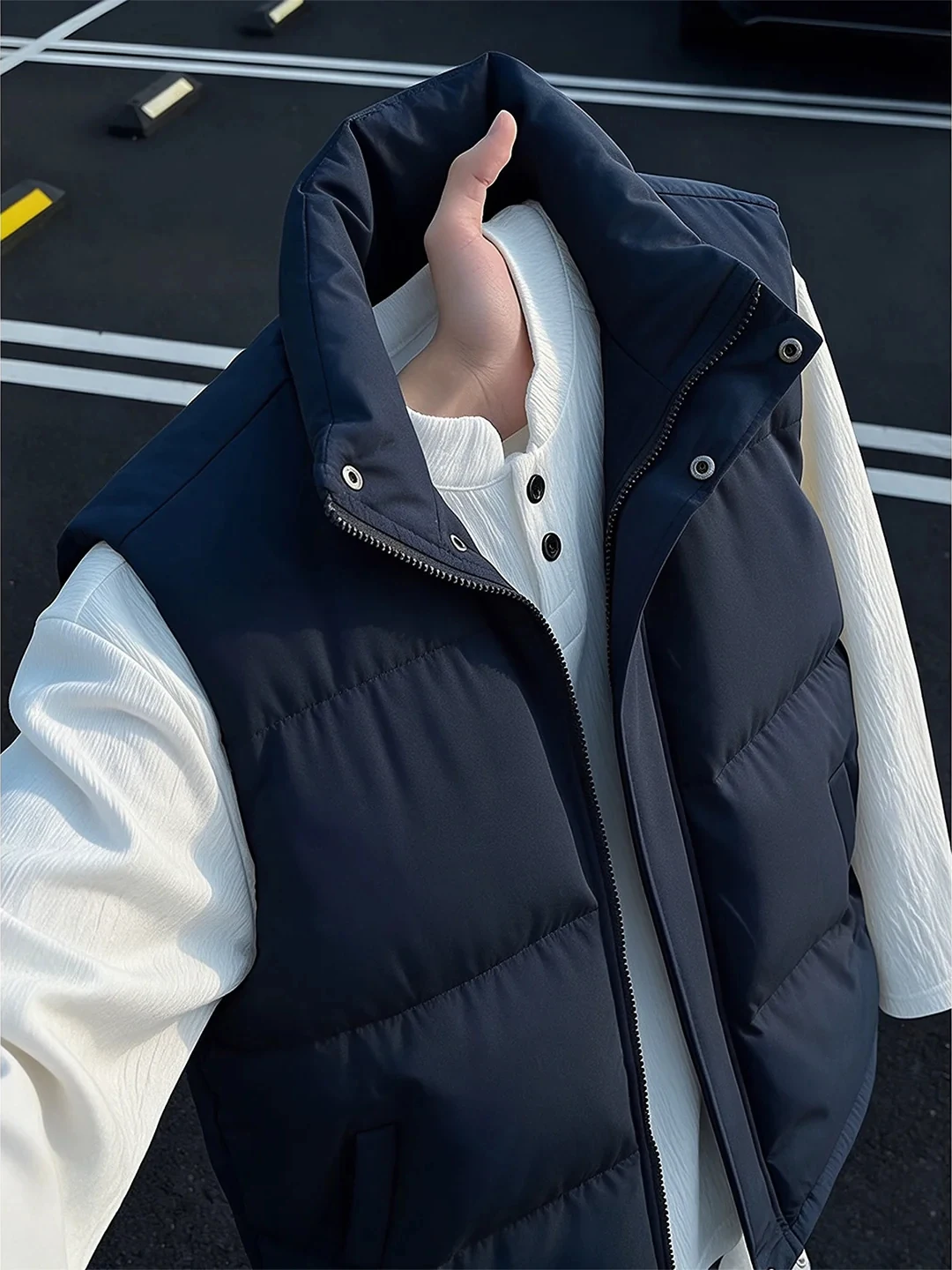 Cleanfit American Style Large Size Simple Cotton Jacket Men's Model Winter High Sensation Warmth Cotton Coat Zipper Closure