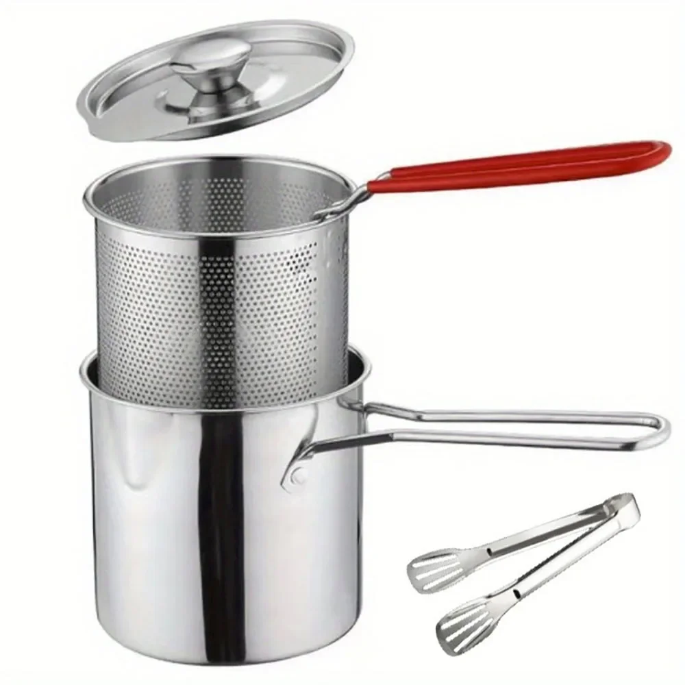 

304 Stainless Steel Basket Pot Fryer Fry Deep Frying Fish Strainer French Japanese Chips Mesh Pasta Pan Wire Kitchen Turkey Onio