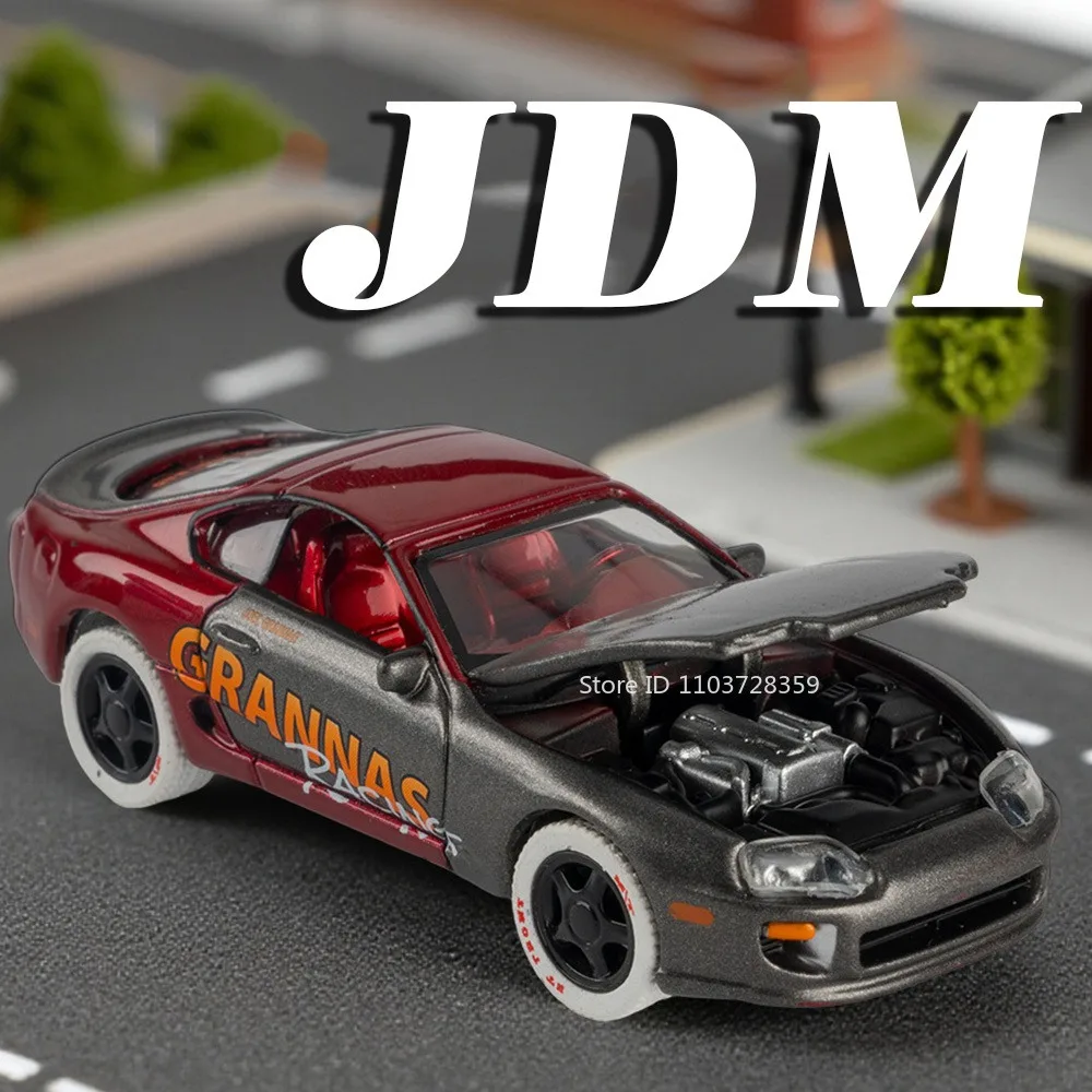 1:64 Scale Daytona Firebird  T1 GT500 JDM Model Toy Supercars Metal Diecast Hood Opened Miniature Sports Cars for Kids Gifts