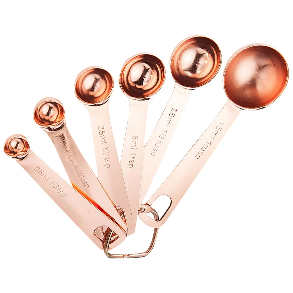 

Premium Stainless Steel Measuring Spoon Set For Kitchen Baking Tools 6 Sizes Convenient Measuring Gadget