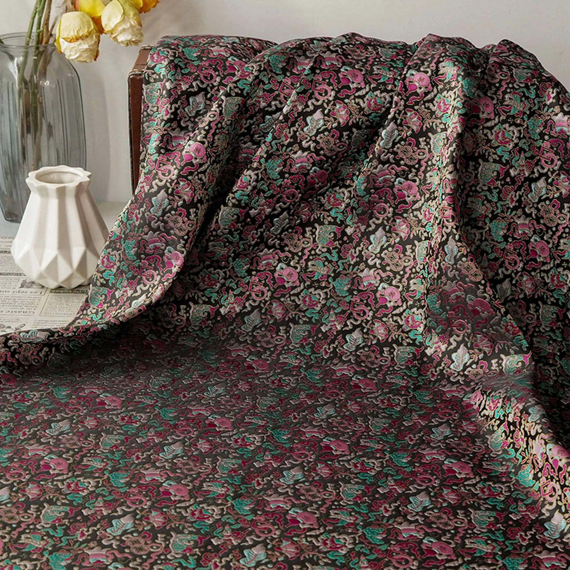 

Pattern Jacquard Brocade Fabrics Jacquard Damask Dress Sewing Material for DIY Cheongsam Dress Women Fabric