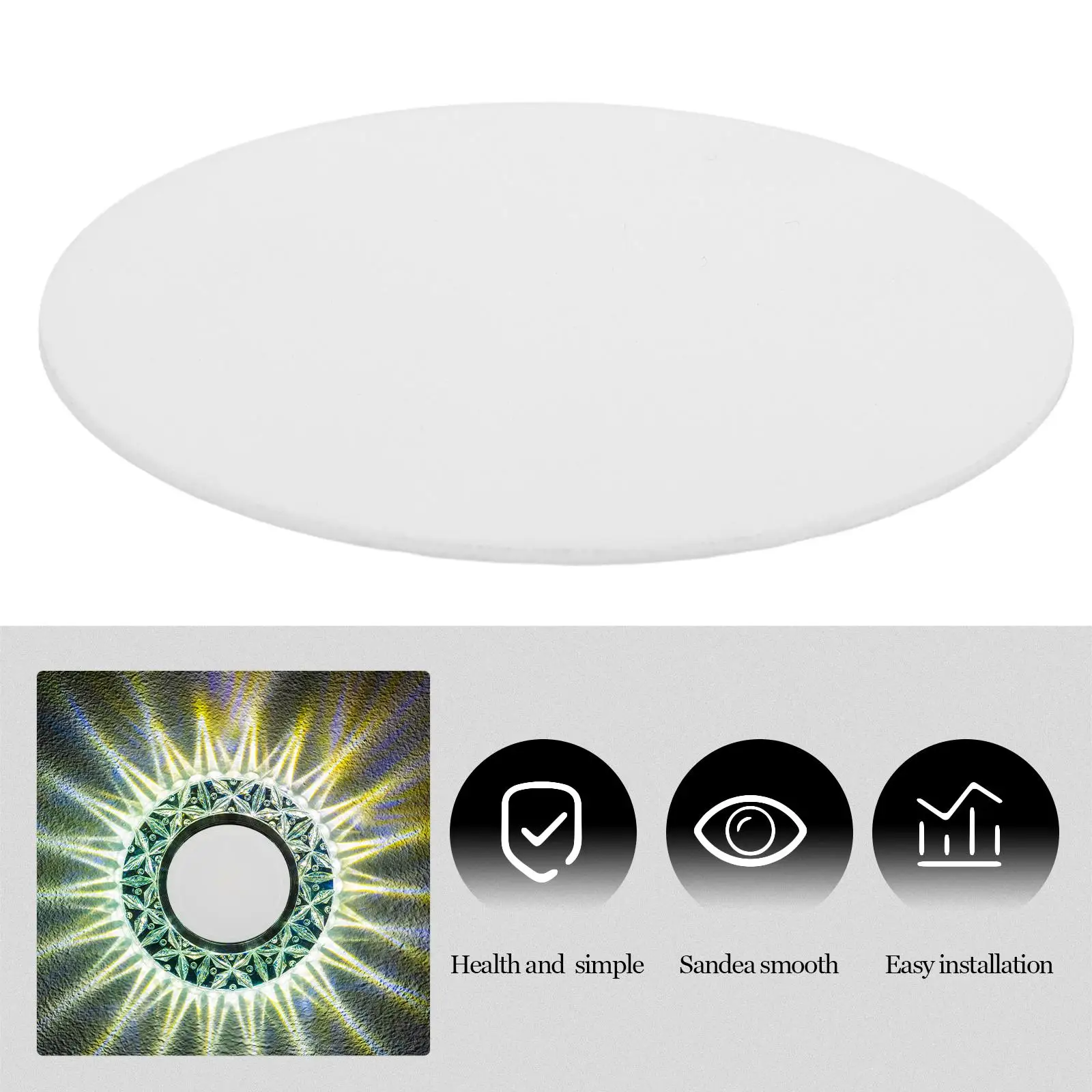 6 Pcs Lamp Shade Light Diffuser Acrylic Cover LED Downlight Protective Flat Design Home Office Lamp