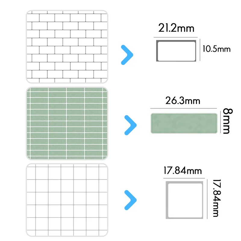 1/6 or 1/12 Scale Miniature Tile Sticker OB11 Doll House Wall Paper Furniture Decoration,Square White