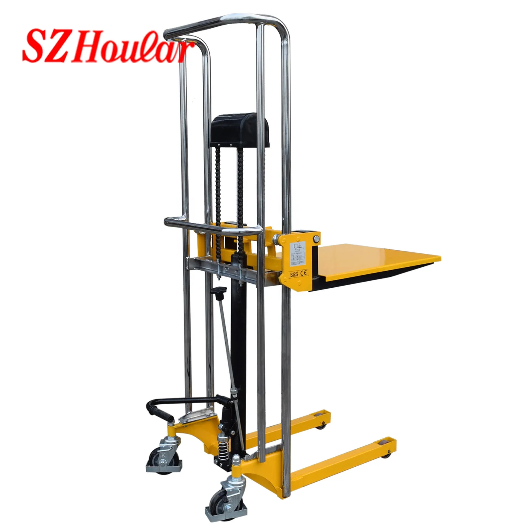 Mini Forklift Stacker Hand Manual Stacker Portable Hand Stacker Trolley 400kg