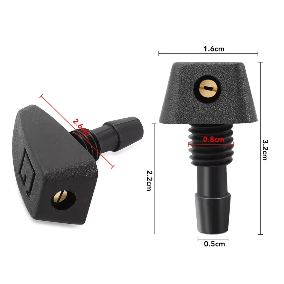 2 Pcs Universal Adjustment Car Front Windshield Wiper Nozzle Jet Sprayer Kits Sprinkler Water Fan Spout Cover Washer Outlet