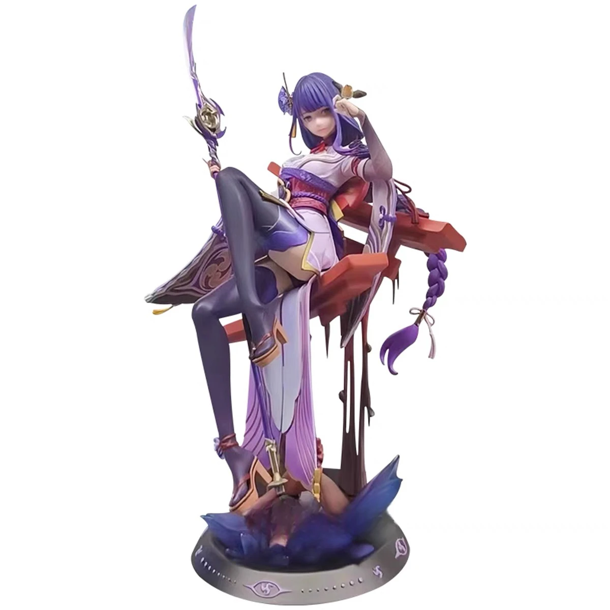 Raiden Shogun Yi Xin Jing Tu Garage Kit - Anime Game Model Ornament Collectible Action Figure for Birthday Gifts