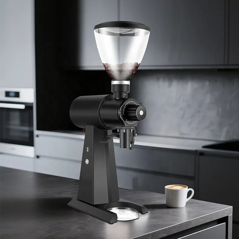 Penggiling Kopi Komersial TLF Elektrik Espresso Mill Titanium 98mm Burr Mesin Penggiling Kopi Otomatis untuk Bubuk Kopi