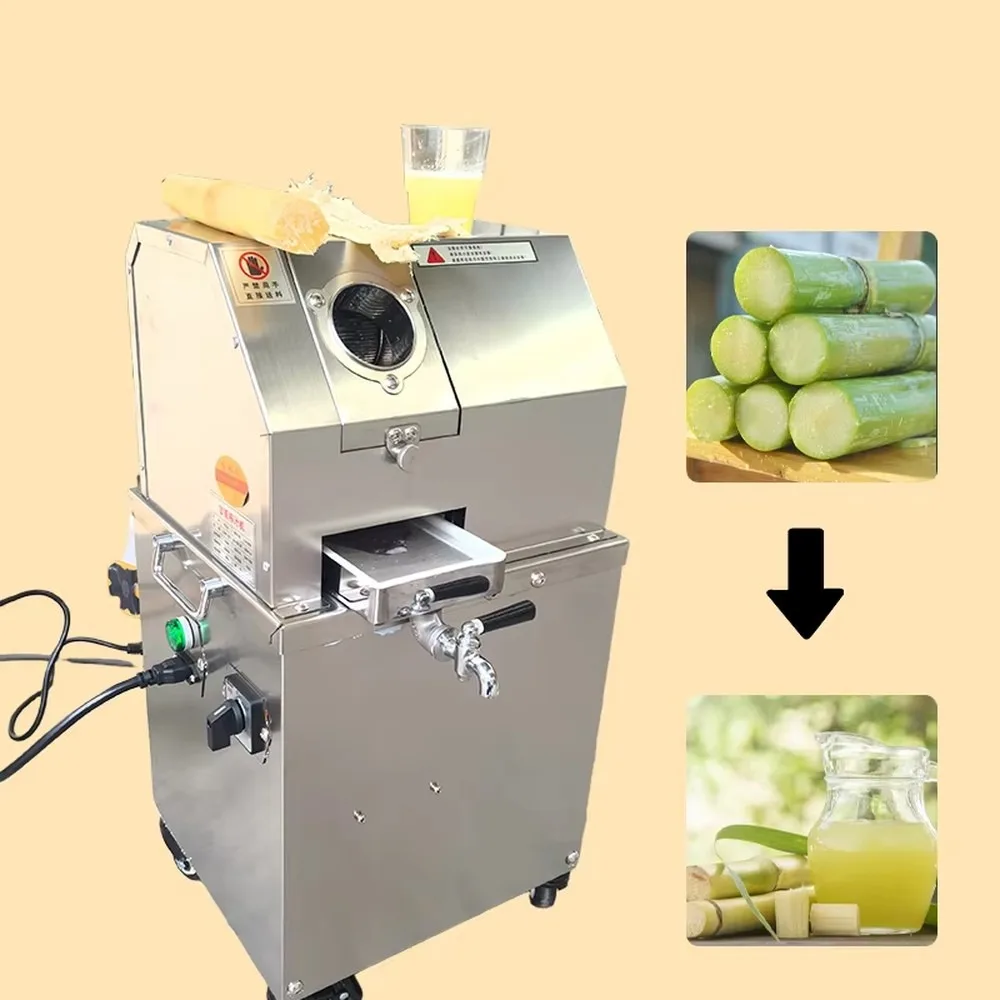 Commercial Automatic Sugarcane Juicer Machine Lightweight Body Stainless Steel Rollers for Street Vendors Pop-up Markets