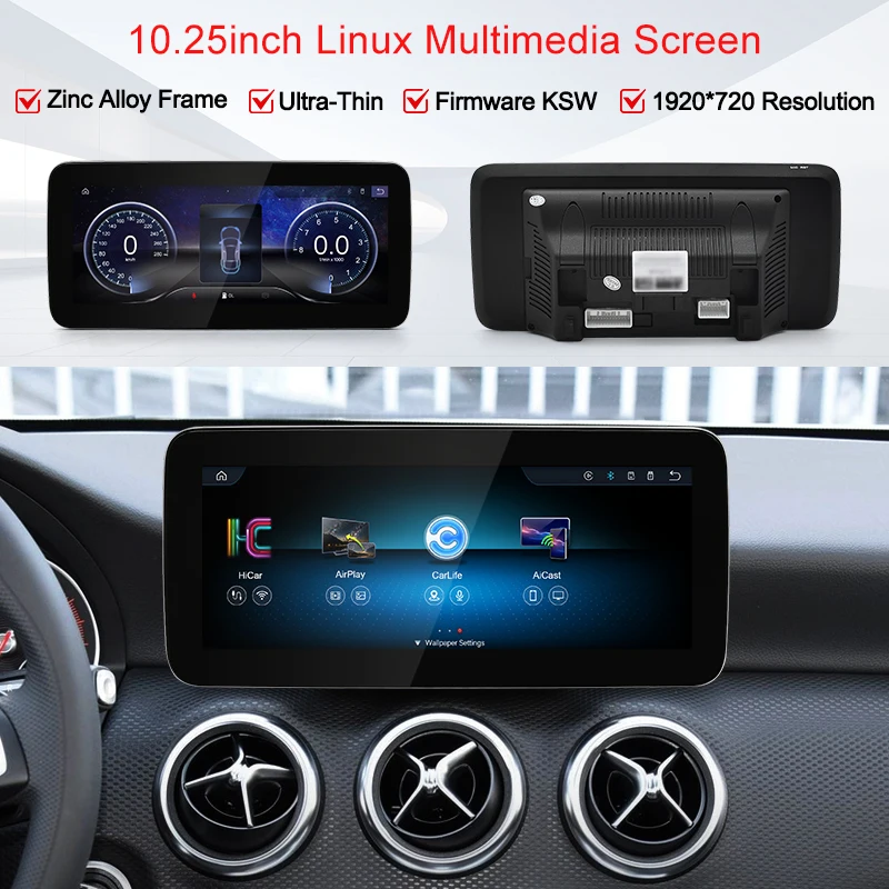 STWEI 2026 New Slim Screens Linux System 12.8inch 2400X900 Resolution For Mercedes-Benz A Class W176 CLA C117 GLA X156 CarPlay