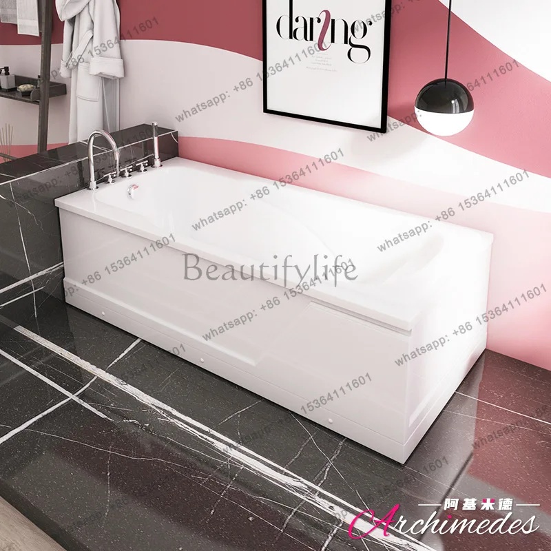 single white bathtub, engineering skirt cylinder, five-piece massage optional bathtub