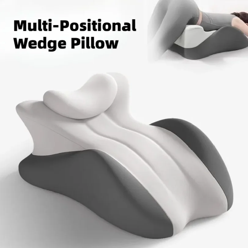 

Multi-Positional Wedge Pillow Memory Foam Ergonomic Prone Pillow with Removable Cover Couple Bed Pillow for Body Pain Relief