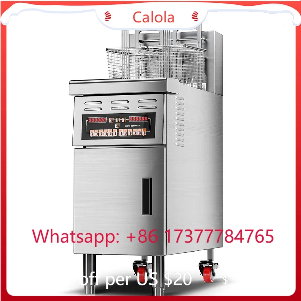 

Commercial Single Tank Deep Fryer Machine Programmable Control for Chicken French Fries