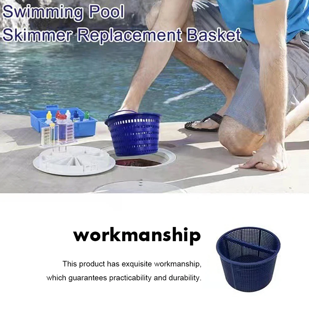 

Swimming Pool Filter Baskets Blue Plastic Reusable Leaves Hair Trap Cleaning Tool Pool Skimmer Pump Anti Clogging Accessories