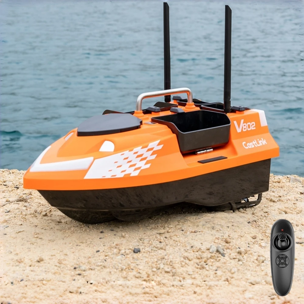 Dual Antenna RC Bait Boat 4 Bait Hoppers Hook Release Support Sonar Remote Control Fish Finder for Lake Sea Fishing Tackle