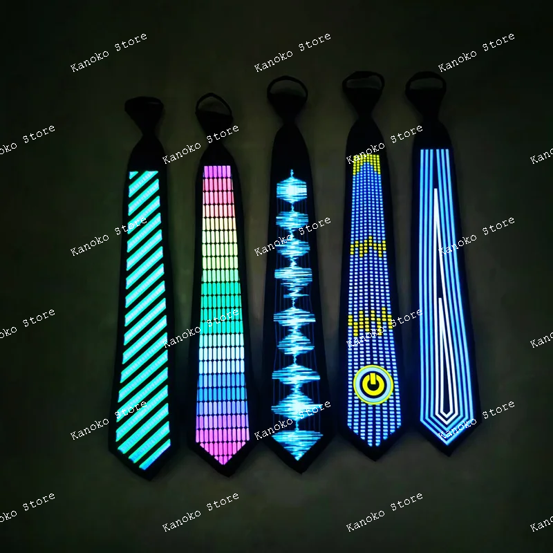 

Voice controlled luminous tie, Christmas dance party performance, voice controlled el luminous tie to cheer up