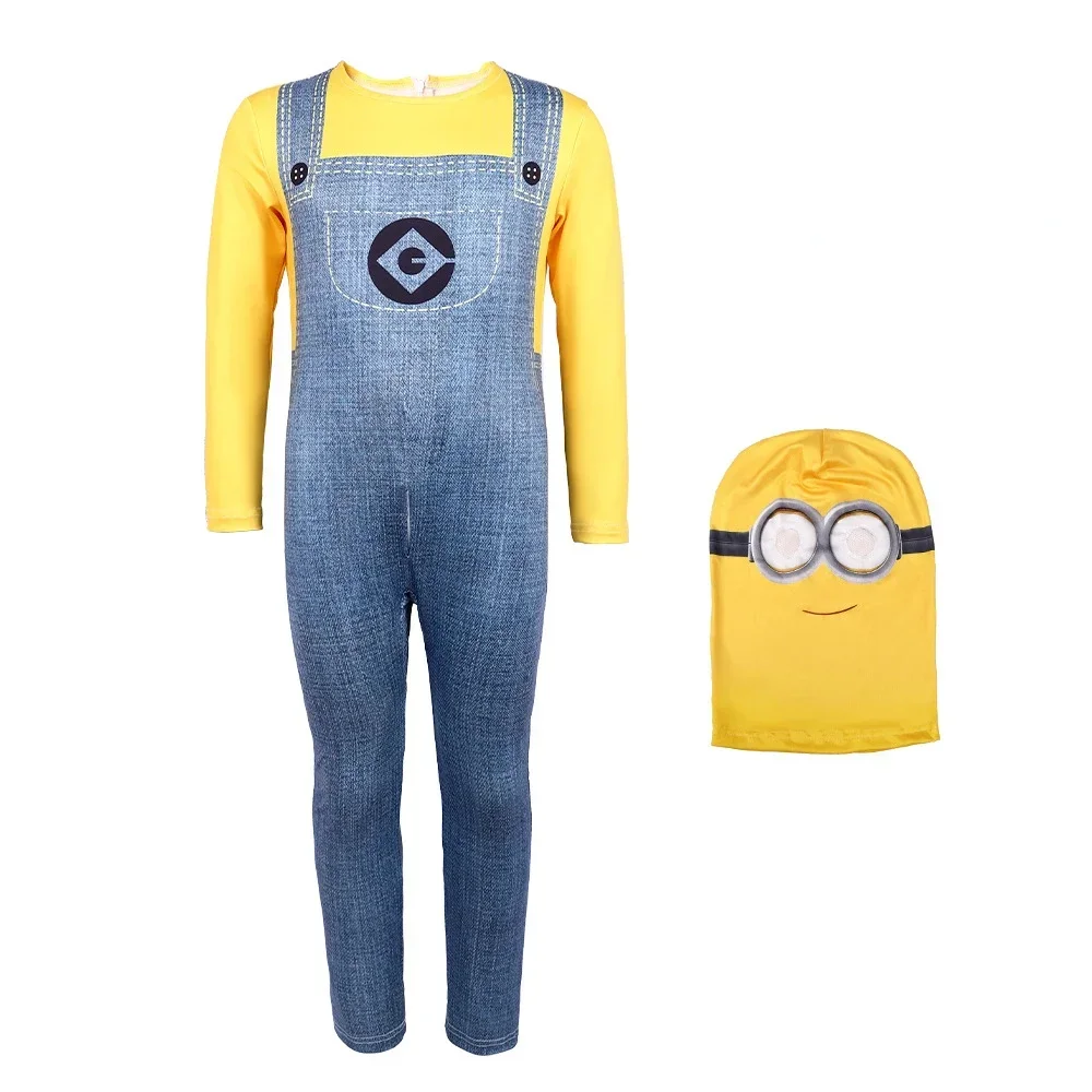 Despicable Me Minions Çocuk Tulum Cosplay Kostüm Yetişkin Çocuk Bodysuit Sahne Performansı Giydirme Cadılar Bayramı Partisi Giyim