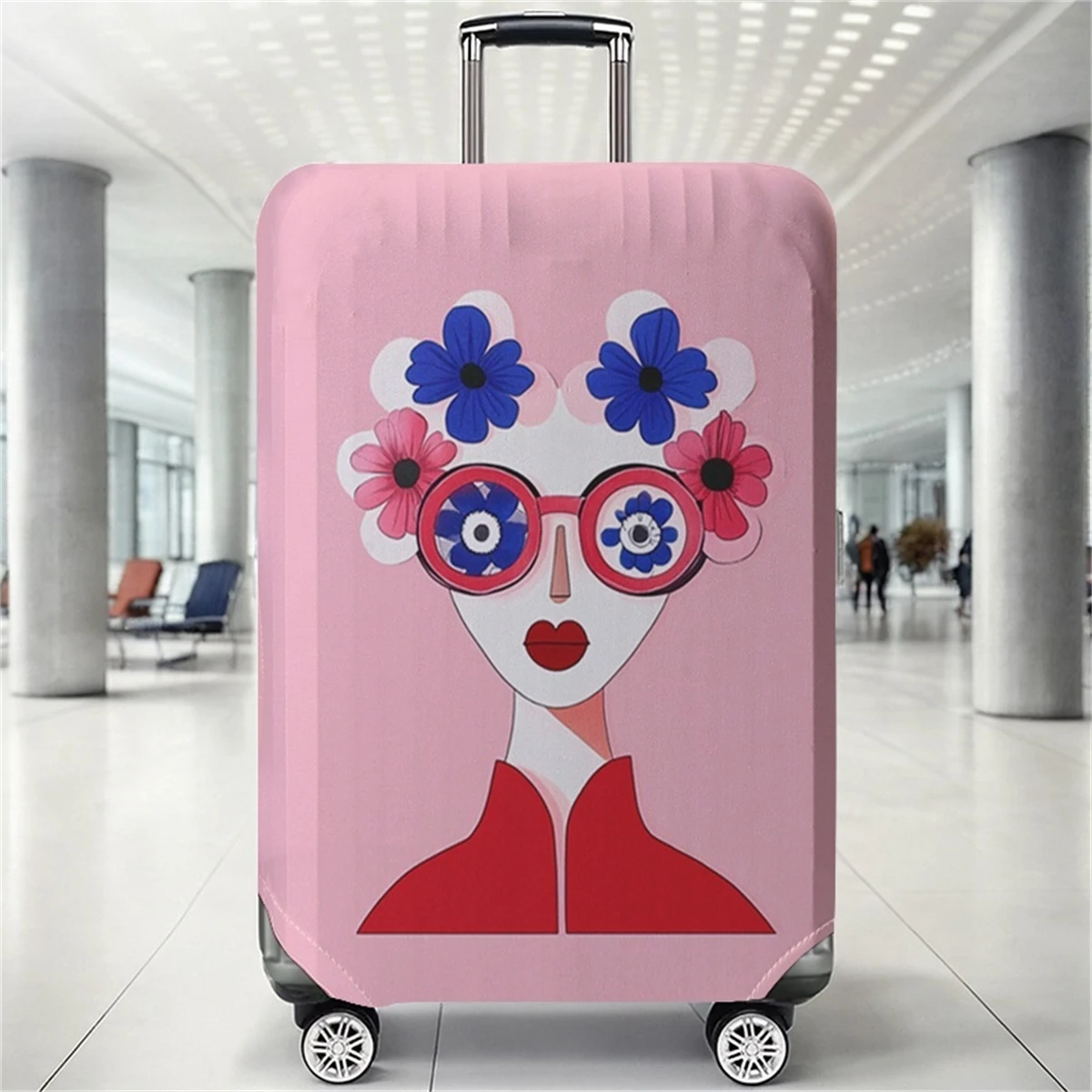 

Защитный чехол для женских чемоданов с цветочным узором, подходит для чемоданов 18-32 дюймов, чехлы для ручек чемоданов, перчатки для путешествий.