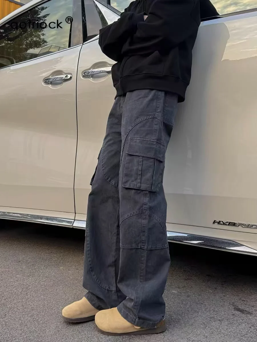 

American High Street Design Sensation Work Pants Men Women Autumn Winter New Trendy Brand Retro Loose Wide Leg Casual Pants