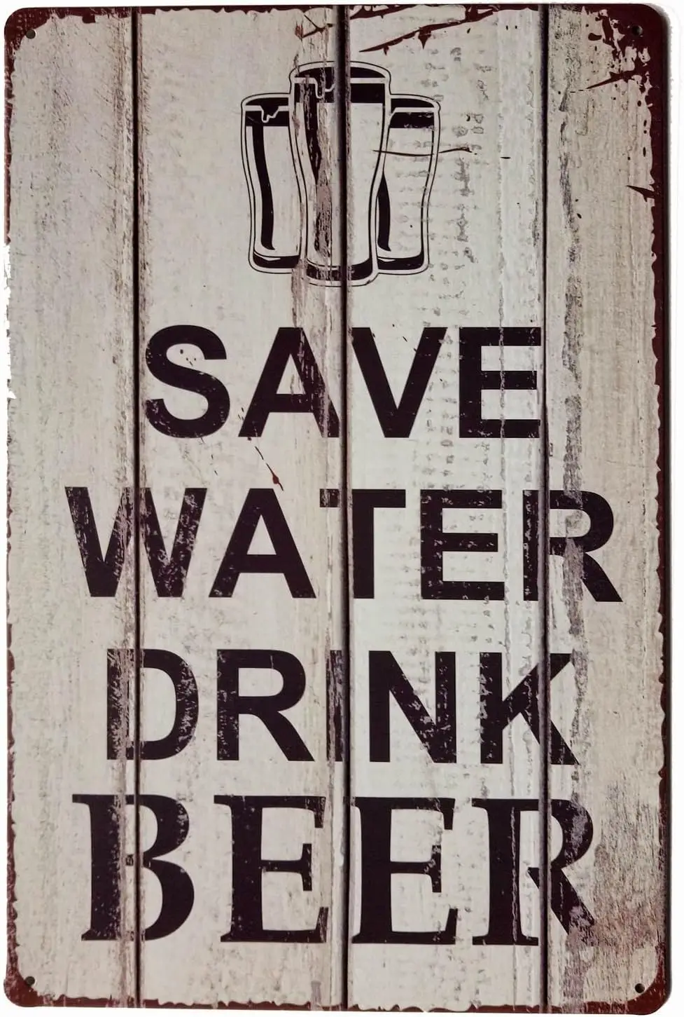 Save Water Drink Beer Tin Signs Vintage Retro Wall Plaque Retro Metal Bar Pub Poster 12 X 8 sign