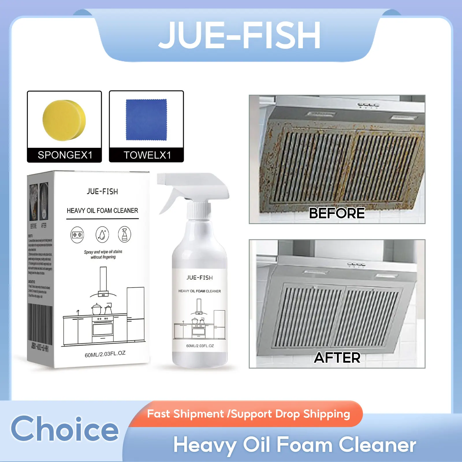 Heavy Oil Foam Cleaner Stain Remover Kitchen Grills Ovens Dirt Oil Descaling Cleaning Decontaminate Multipurpose Degreaser Spray