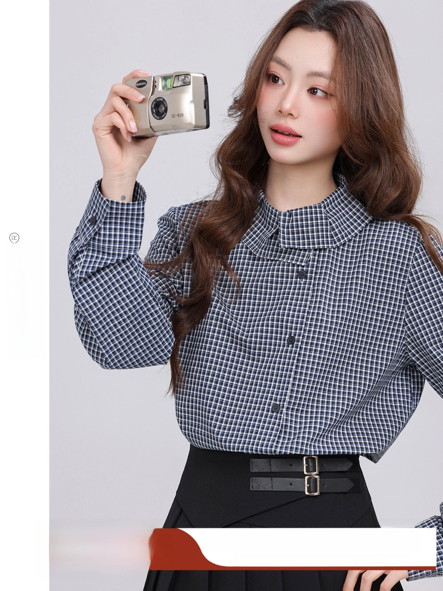 

Slim Fit Plaid Shirt Commuter Design Sensation Spring New College Style Button up Long Sleeve Polyester Fiber Daily Wear for ...