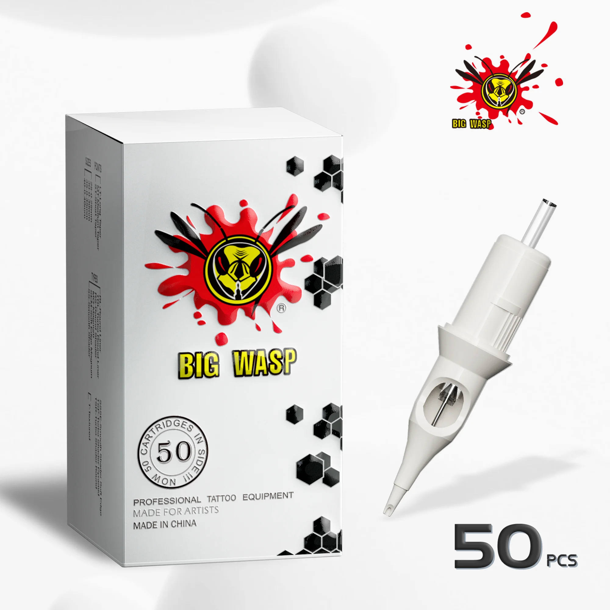 Bigwasp 50pcs sterile Einweg-Tattoo-Nadeln rl/rm/rs/m1 Revolution-Patrone für Tattoos Maschinen Make-up Body Art Tattoo