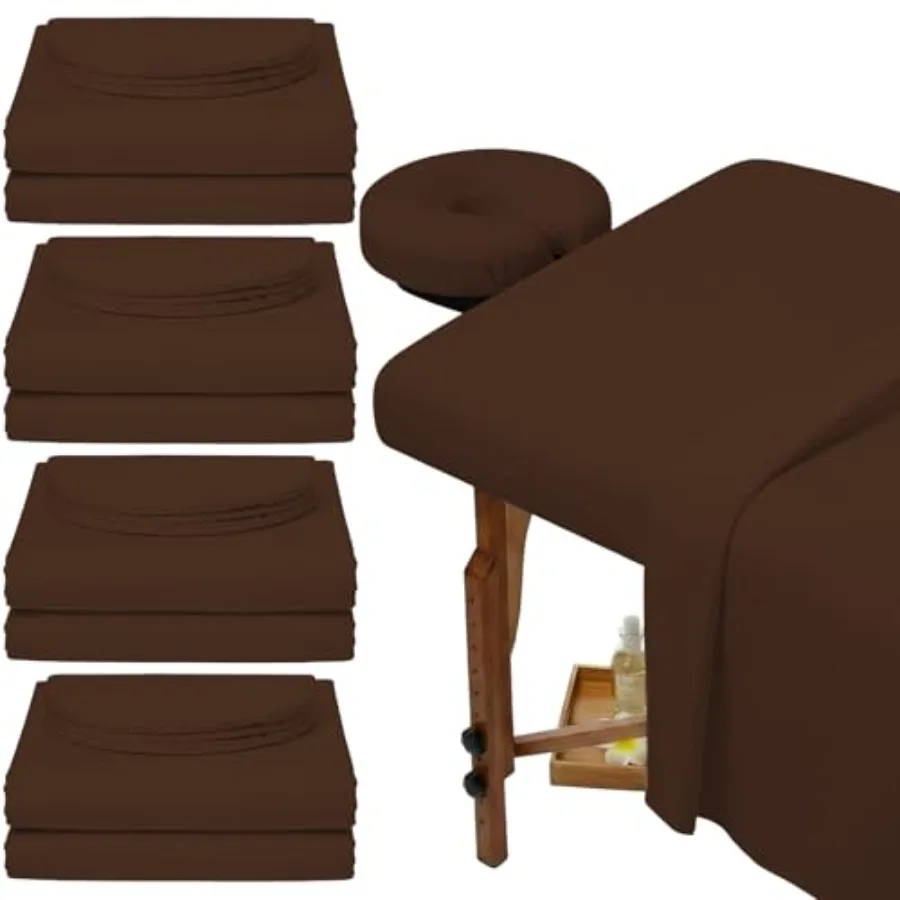 

4 Sets 3 Pcs Soft Microfiber Massage Table Sheets Set Bulk Includes Massage Flat Sheet and Fitted Sheet and Face Rest Cover
