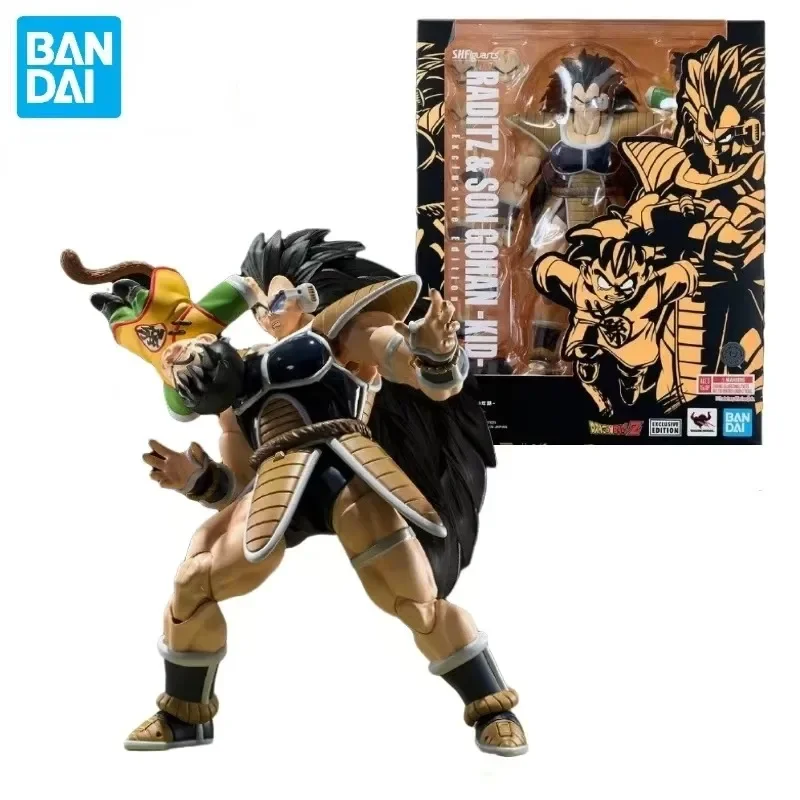 In Stock Bandai Original S.H.Figuarts Dragon Ball Z Raditz Son Gohan Anime Action Figures PVC Model Toys Collection Hoilday Gift