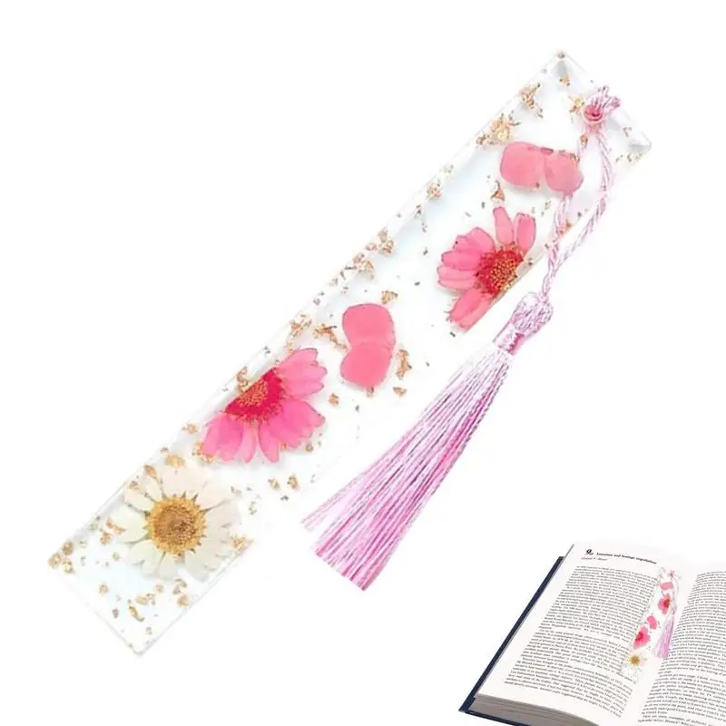 Natural Dried Flower Bookmark Resin Floral Book Markers Daisy Epoxy Bookmarks Children Gift Student Stationery School Supplies