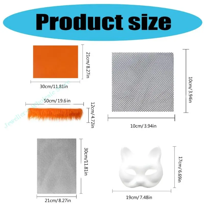 R7UF 29/42 unidades Máscara para gatos Máscara máscaras sem pintura com malha olho com acabamento peludo