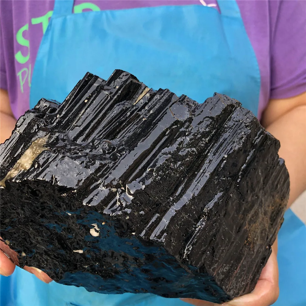 Natural Black Tourmaline Stone Rough Rock Specimen Reiki Healing Purifies The Air