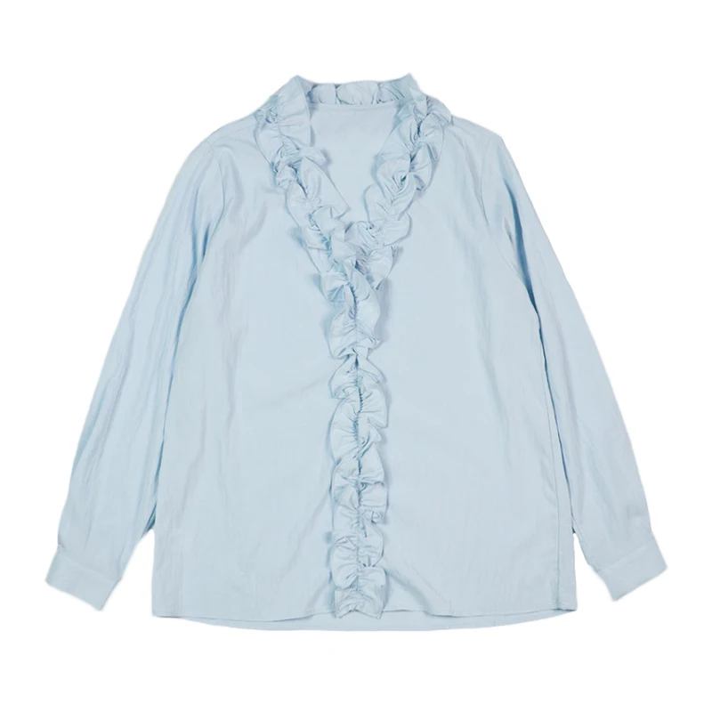 

LADYXIEXIE2 Romantic Sle Long Sve Women's irt V-Ne Heavy Embellied Wood ain French Sle Cotton Blend