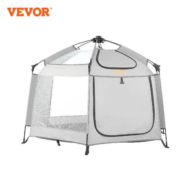 VEVOR Baby Playpen with Canopy Indoor Outdoor Portable Foldable& Lightweight Playpen Safety Barrier for Babies Toddler