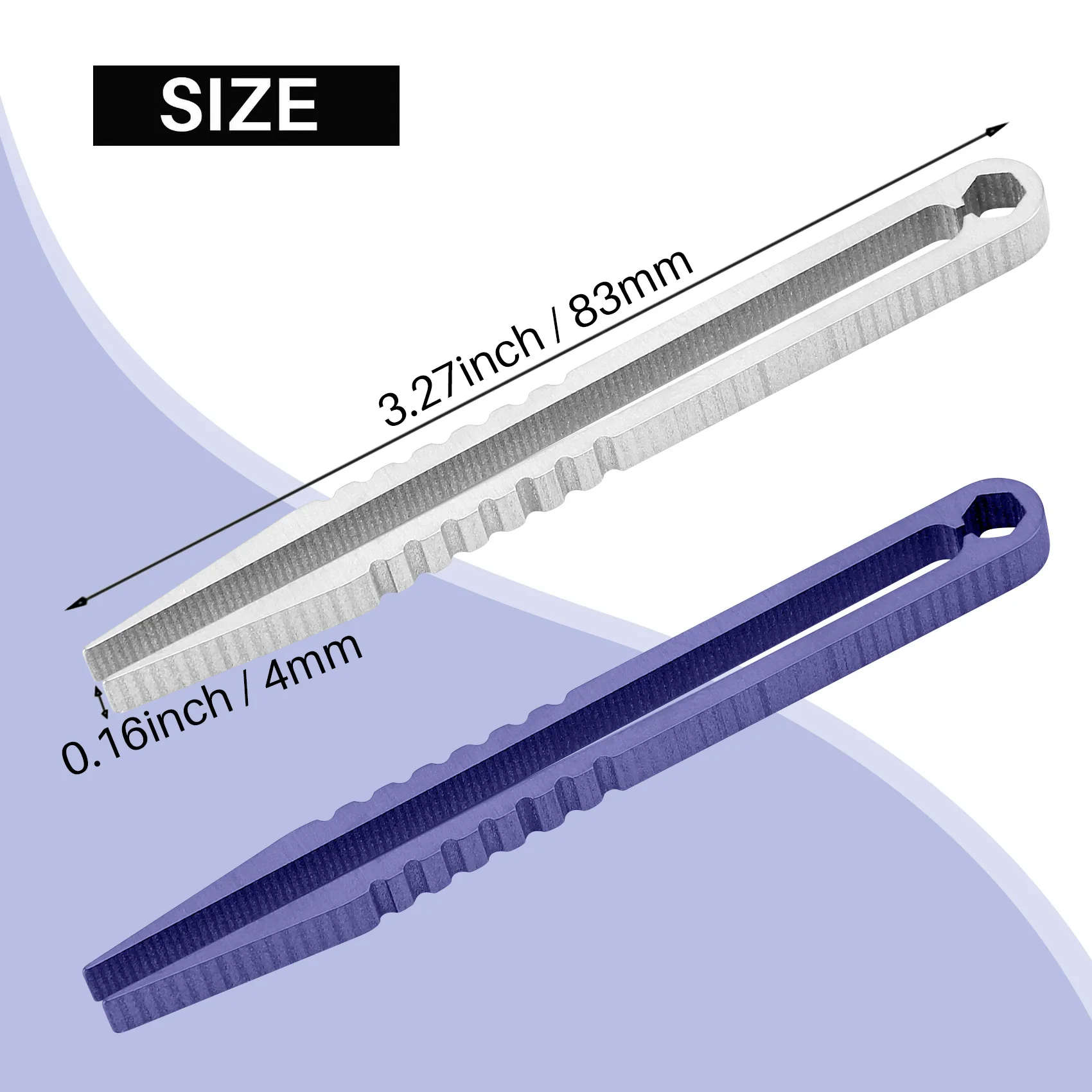 B62B 2 Pack Mini Titanium Alloy EDC Tweezers Portable Survival Camping Outdoor Travel Tool with Key Ring