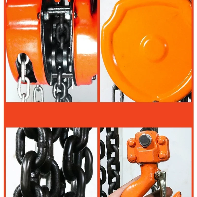 Triangle Chain Hoist 10 Tons Manual Reverse Chain Small Crane Lifting Capacity of 3m 6 Meters