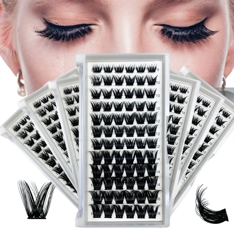 

DIY Segmented Eyelashes Individual Cluster Lashes 12 Row Feather Fan Natural Soft False Bundles Volume Eyelashes Make Up