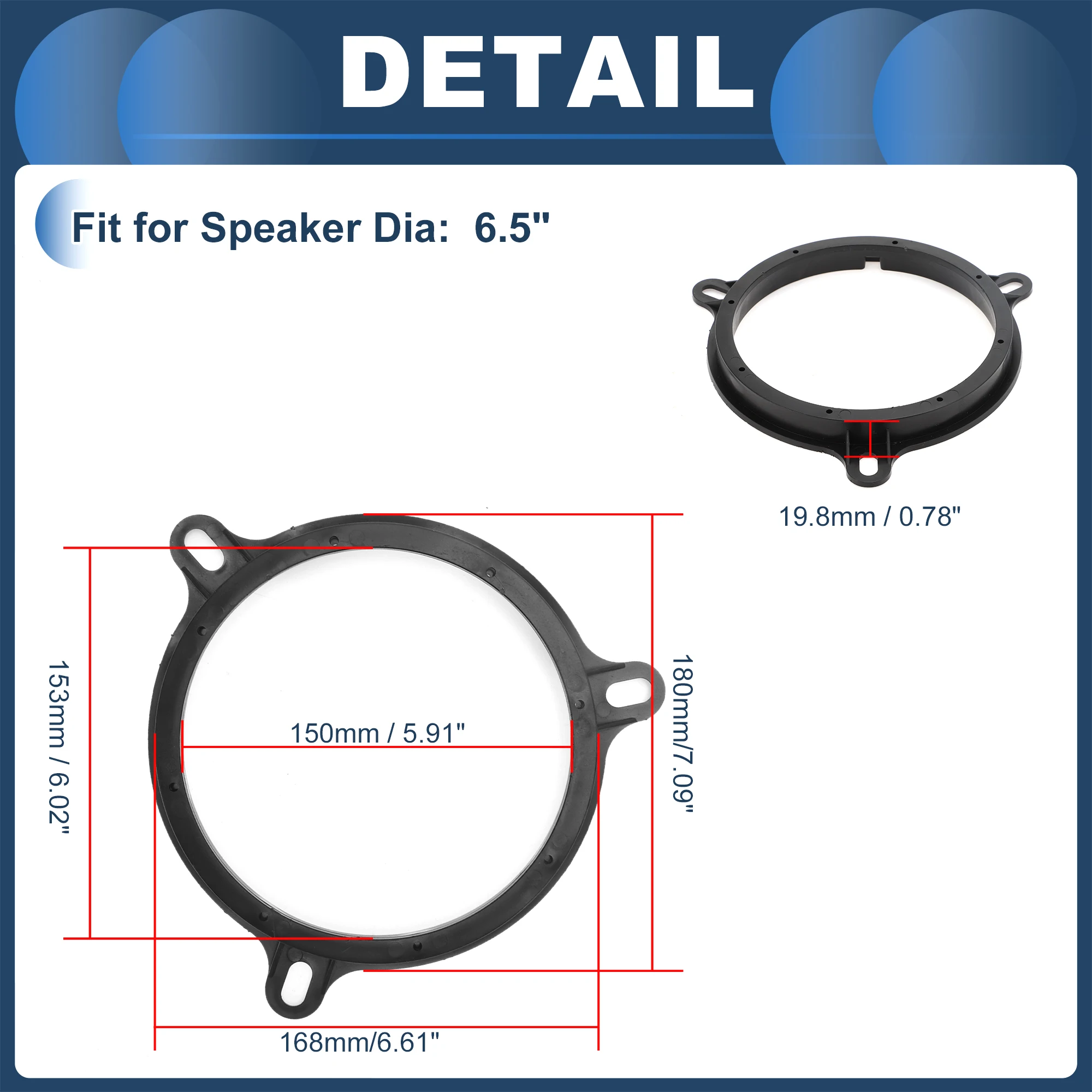 X Autohaux-Anneau d'espacement de haut-parleur, adaptateur d'entretoise de haut-parleur Twecirculation pour harnais MICRA (K13) 2010-ONWARDS pour harnais NV200 (M20N) 2009