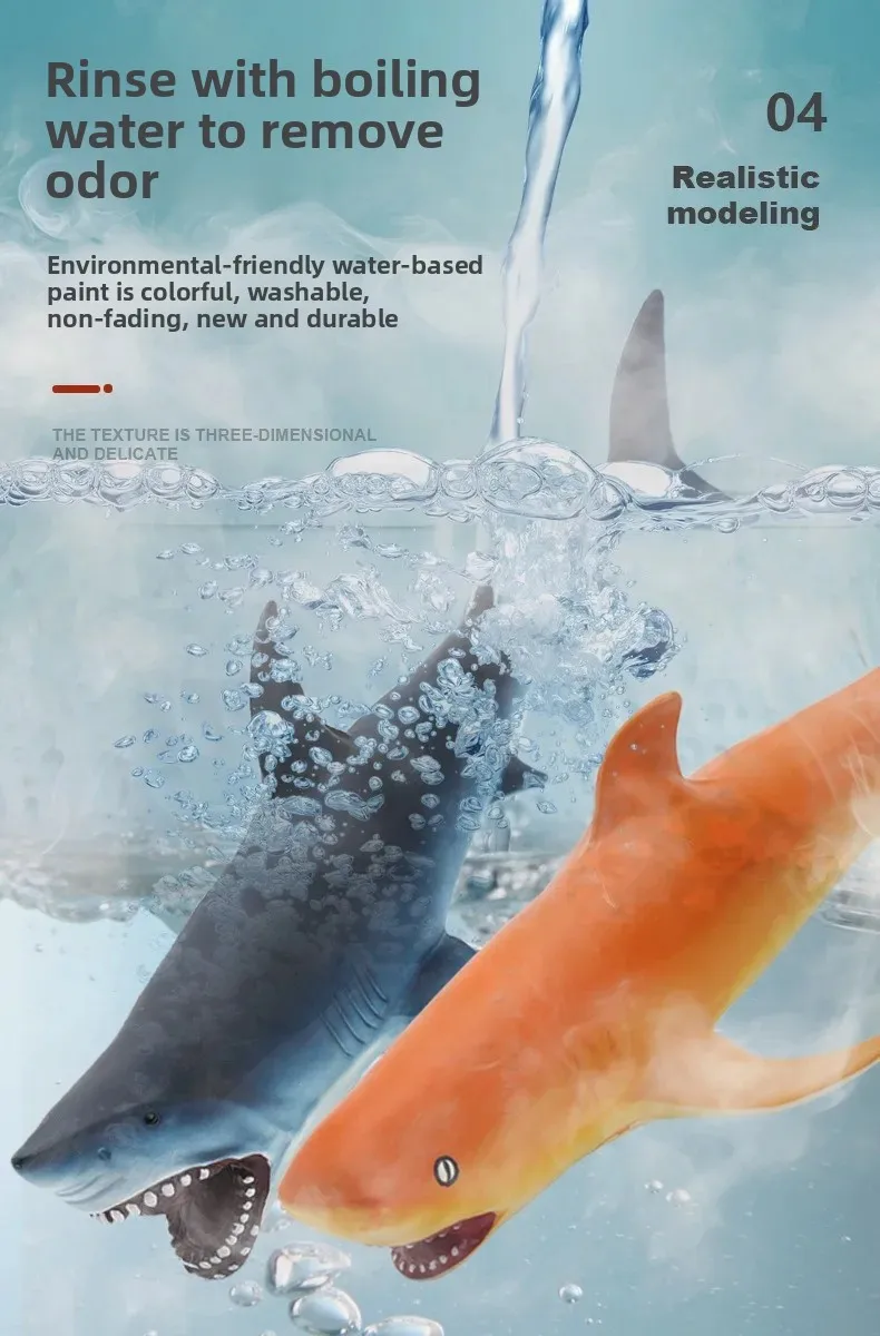 Tamaño grande delfín tiburón silicona suave realista Animal marino tortuga ballena modelo biológico juguetes educativos