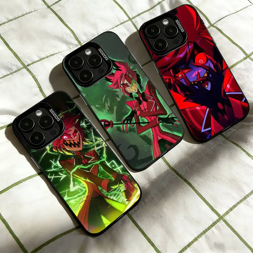 

H-HazbinS H-Hotels AlastorS Phone Case For iPhone 17,16,15,14,13,12,11 Plus,Pro Max,XS,Colorful Silver Black Cover