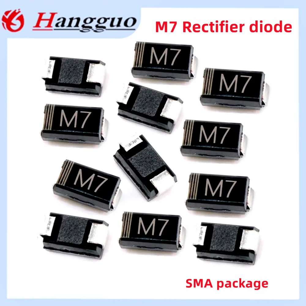 100-2000PCS/Lot Original 1N4007 SMA IN4007 M7 1A 1000V  Diode M7 4*2.5MM rectifier diode  SMA package Best Quality