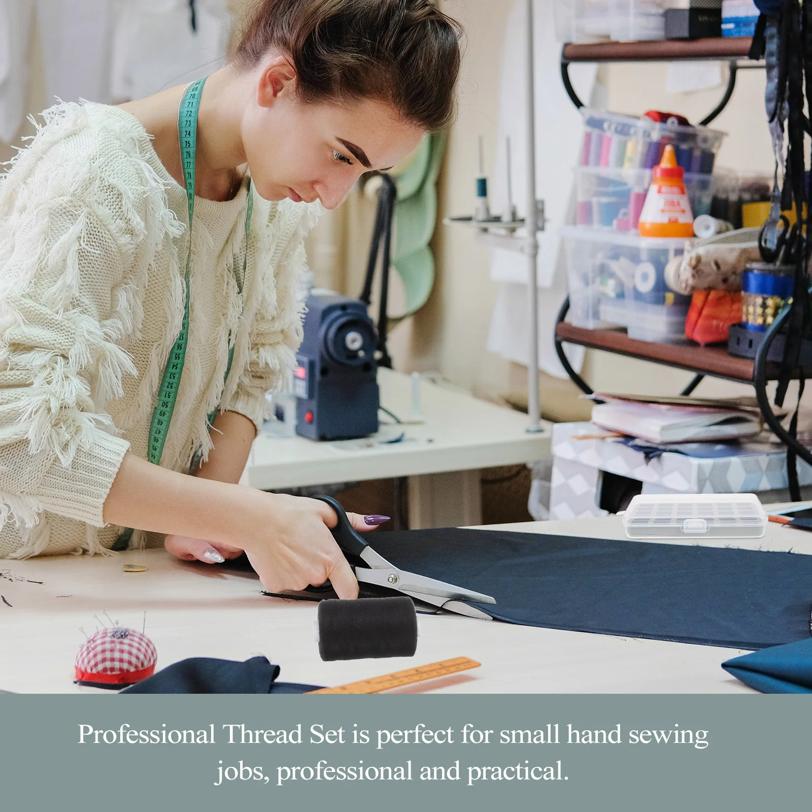 

4 Rolls Hand Thread Set Household Sewing Supplies Portable Kit Convenient Sewing Accessories for Beginners Professionals