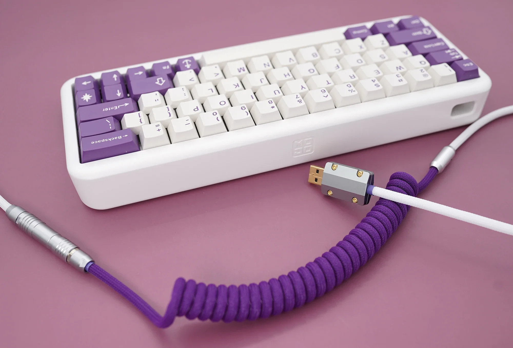 GeekCable Manual Personalizado Mecânico Teclado Linha de Dados GMK Tema SP Key Cap Linha Creme Roxo