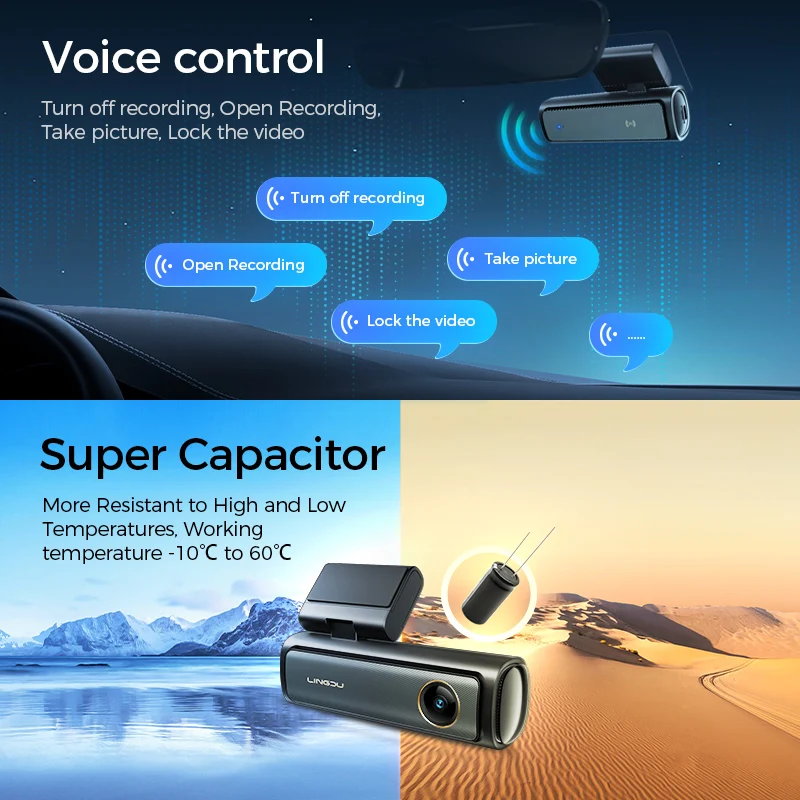 LINGDU AM100 Support Loop Recording Parking Monitoring Time Lapse  G-sensor WDR Car Camera DVR Driving Recorder DASH CAM