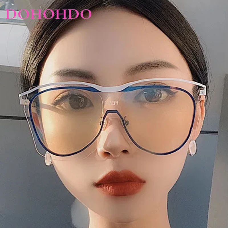 Oversized One Piece Sunglasses Women And Men Fashion Vintage Brand Designer Trend Punk Female Driving Travel Shade Eyewear UV400