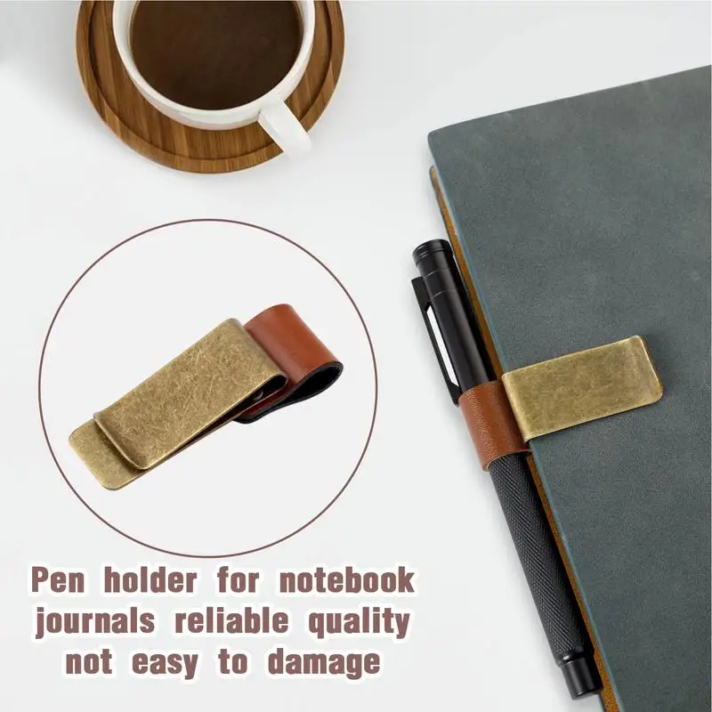 

Pen Holder Clip Planners Pencil Rack Portable Retro Pen Holder Clip Decoration For Journals Planners Clipboard Paper Erase Board